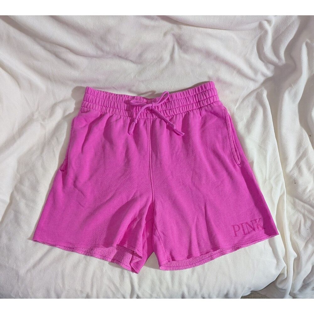 Victoria’s Secret PINK Campus Fleece Shorts - Neon Pink (Size XS) - NWOT